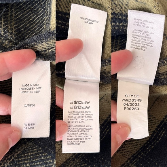 NWT Lucky Brand Oversized Flannel Shirt XL Green - Picture 10 of 12